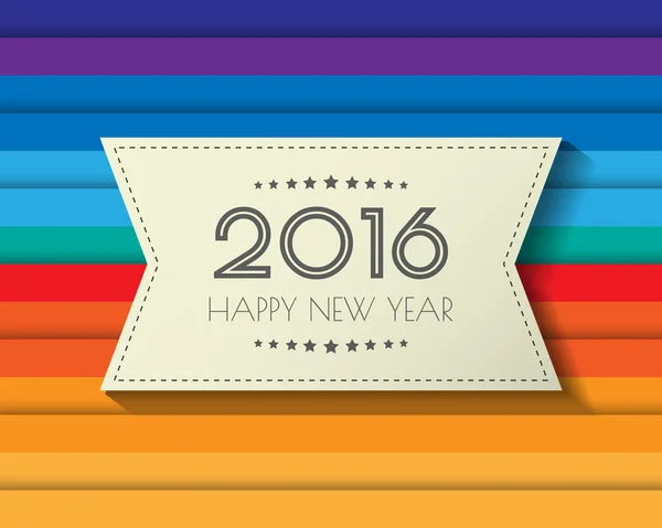 Mutlu yeni yıl 2016. Tebrik kartı. Renkli tasarım. Vektör hastası — Stok Vektör