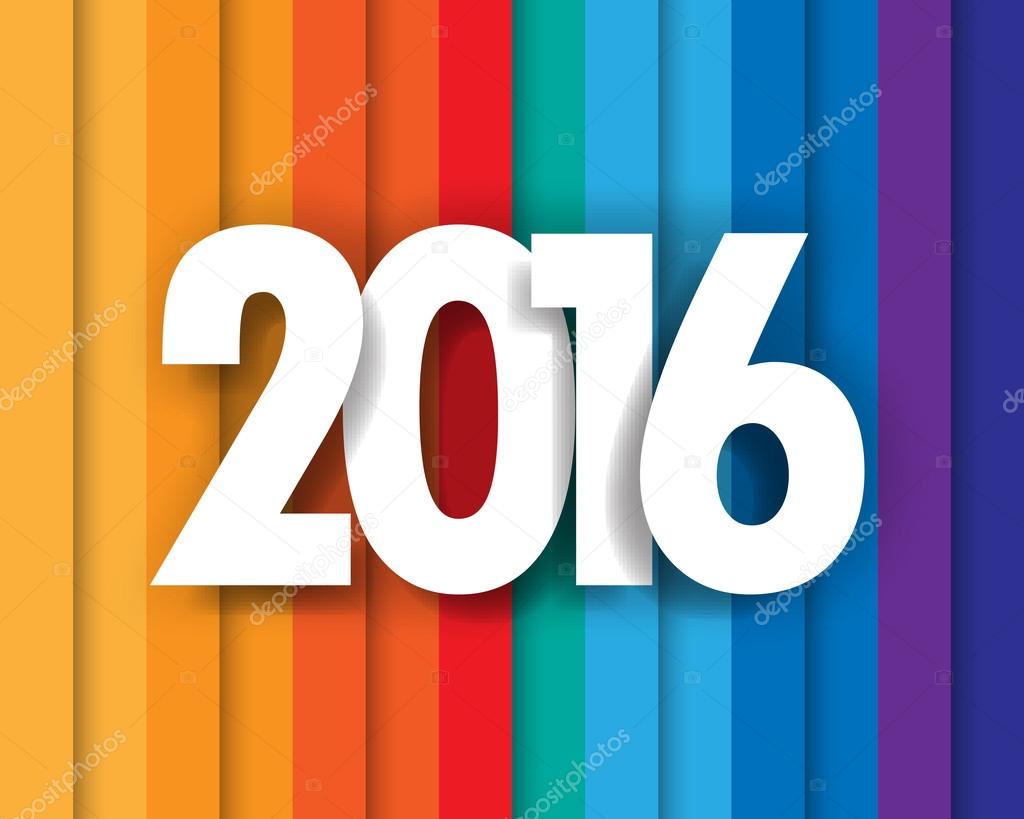 Happy new 2016 year. Greetings card. Colorful design. Vector ill