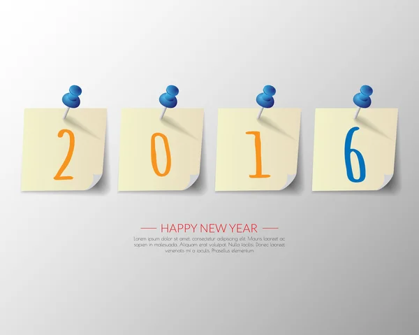 2016 Feliz Ano Novo pin board background.vector . — Vetor de Stock