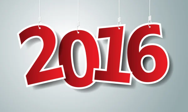 Вектор Сучасний червоний простий Щасливий новий рік 2016 картка з довгим ш — стоковий вектор