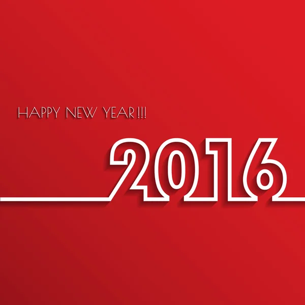 Vector Moderne rouge simple Bonne année 2016 carte avec un long sh — Image vectorielle