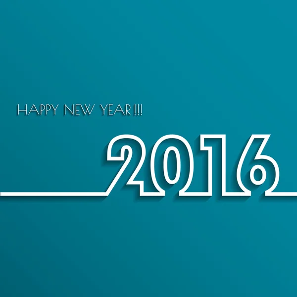 Vektör Modern basit mutlu yeni yıl 2016 kartı uzun bir gölge ile — Stok Vektör