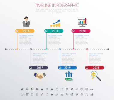 zaman çizelgesi infographics Icons set ile.