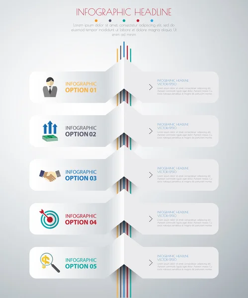 Infografiki oś czasu z zestaw ikon. — Wektor stockowy