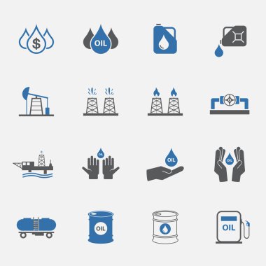İki ton petrol Icons set.