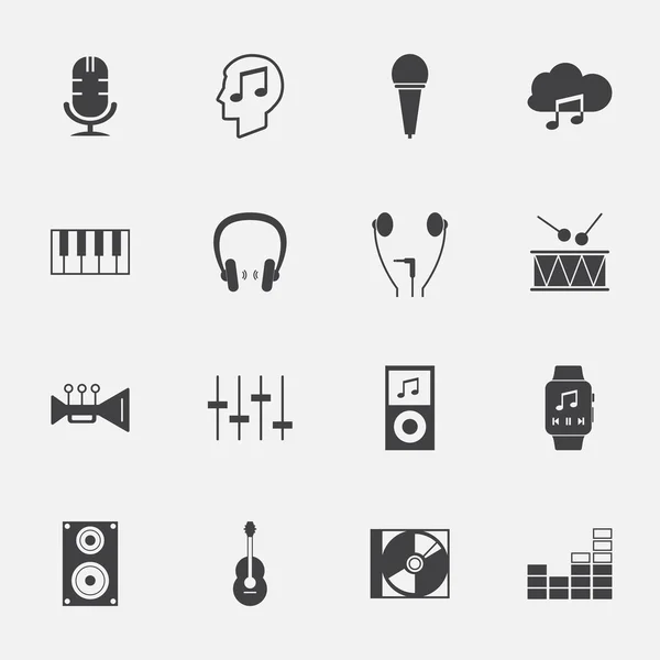 Conjunto de iconos de música y gadget . — Vector de stock