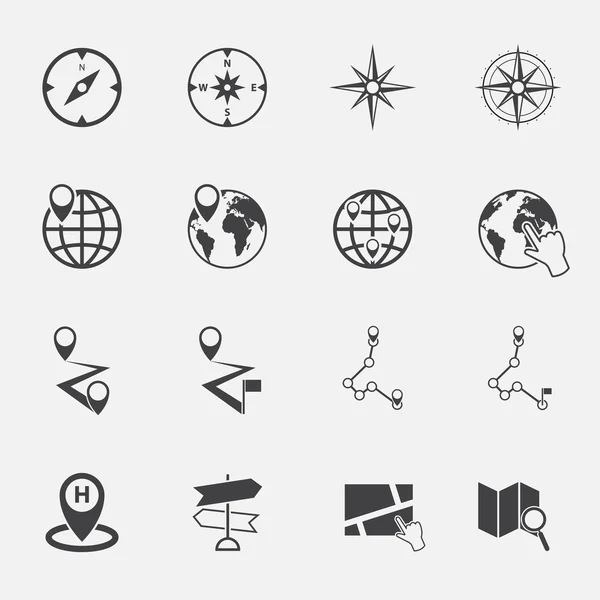 Iconos de símbolo de navegación conjunto . — Vector de stock