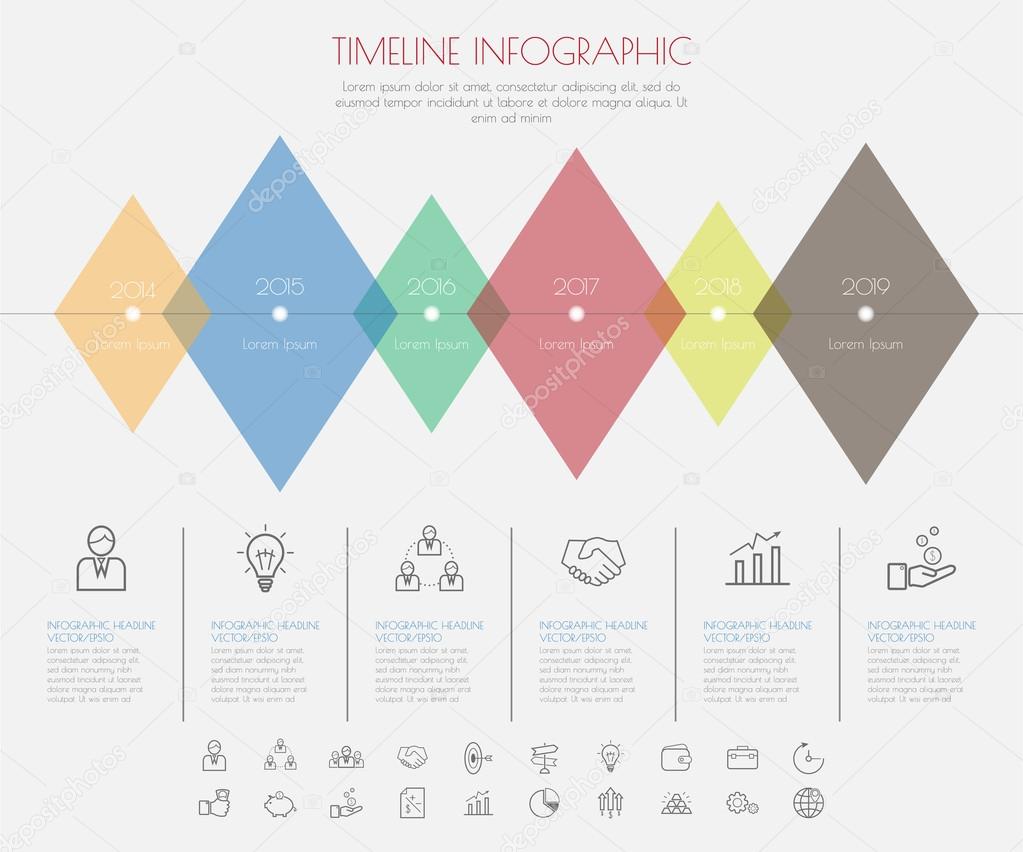 Color Step Design with icon timeline template/graphic or website