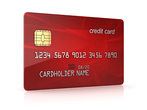 赤のクレジット カードの 3 d レンダリング — ストック写真