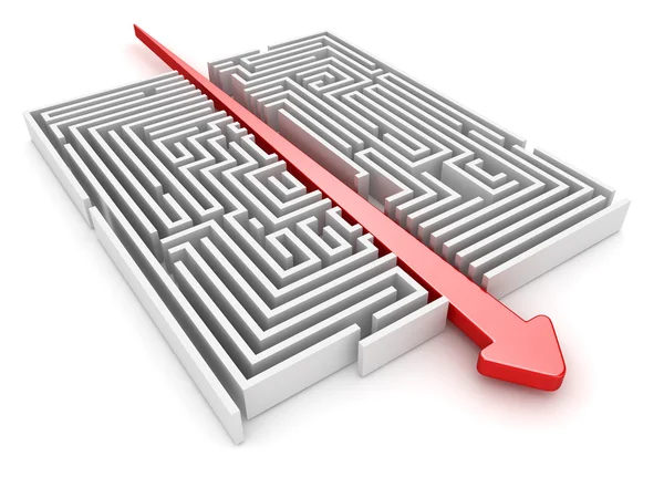Maze and arrow — Stock Photo, Image