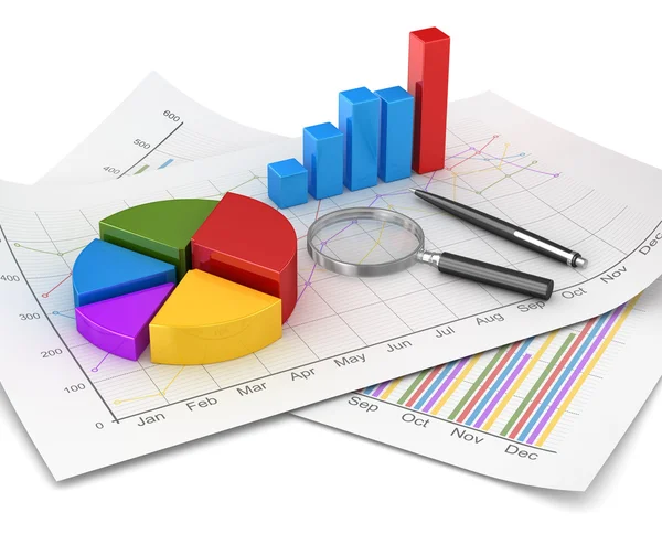 Diagram och finans affärsidé — Stockfoto