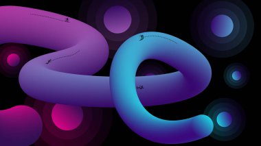 Pembe pipo ile soyut arkaplan ve vektör illüstrasyonunu yuvarlar.