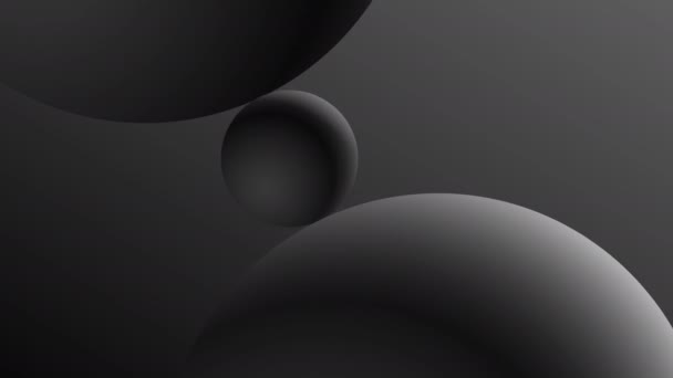 Set of three realistic grey spheres of different size with shadows. — Stock Video