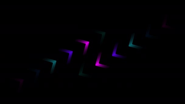 Colored arrows motion on black background in 4k video. — Vídeos de Stock