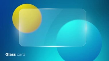 4k video içinde mavi arkaplanda cam kredi kartı.