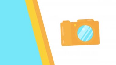 Çizgi film kamerasının düz stili 4k videosu.