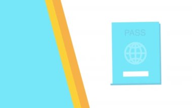 Mavi pasaport tasarımının 4k videosu.