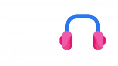 Beyaz arka planda pembe mavi kulaklıkların 4k videosu.