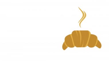 Beyaz arka planda kahverengi kruvasanın 4k videosu..