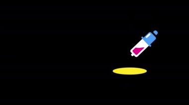 Sarı ve mor boyalı 4K şişe videosu.