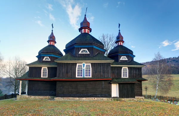 Iglesia griega católica de madera, UNESCO, Eslovaquia, Nizny Komarnik —  Fotos de Stock