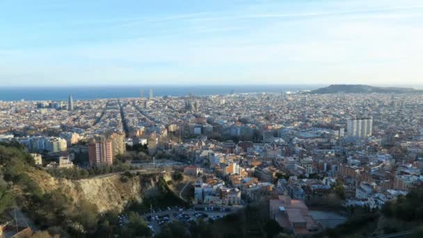 Barcelona skyline - Time Lapse, Spanje — Stockvideo