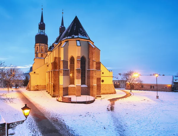 Trnava church, Slovakia - Saint Nicolas at winter — Stock Photo, Image