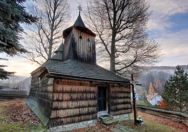 木结构教堂，Krajne Cierno 斯洛伐克 — 图库照片