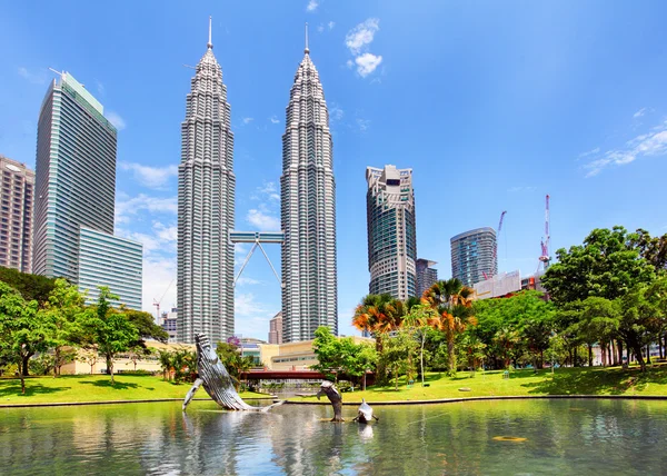 Kuala Lumpur, Malajsie - Ferbruary 5: Petronas Towers na Februar — Stock fotografie