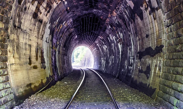 Train tunnel with railway — Stock Photo, Image
