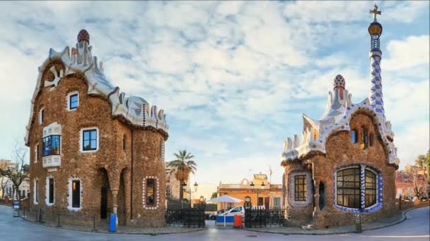 Barcelona, Park Guell, Španělsko - nikdo, časová prodleva — Stock video