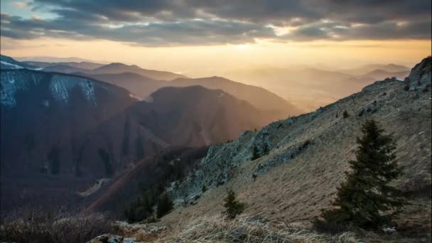 Časová prodleva při západu slunce v Mountain Slovensko, Malá Fatra