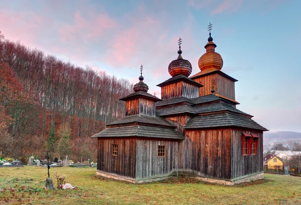 Yunan Katolik ahşap kilise, Dobroslava, Slovakya — Stok fotoğraf