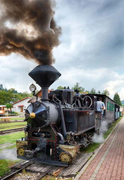 Tren viejo de vapor, Cierny Balog, Eslovaquia —  Fotos de Stock