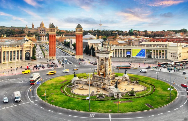 Barcelona, Plaza de España con MNAC, España — Foto de Stock