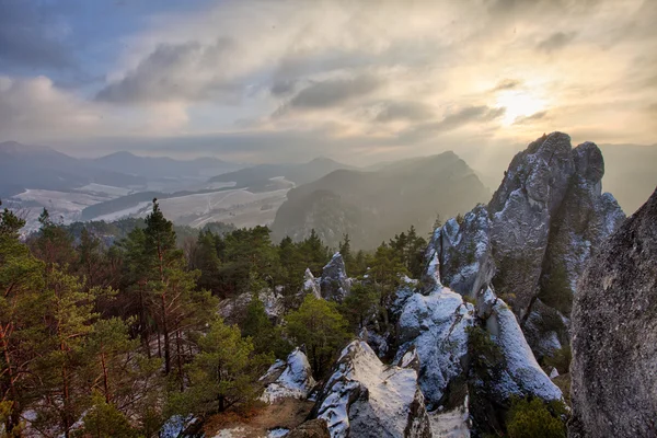Sulov rocks at winter — Stock Photo, Image
