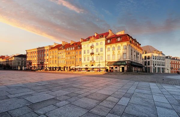 Place de la Vieille Ville, Varsovie, Pologne - plac Zamkowy au lever du soleil, nobod — Photo