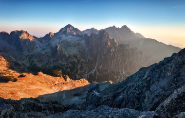 Sunrise, Tatras, dağ güneş ışığı