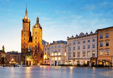 Poland city, Krakow at sunsrie clipart