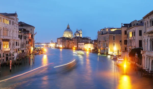 Grand Canal Nachts Venetië — Stockfoto