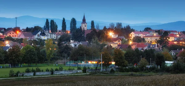 Budmerice Dorp Nachts Slowakije Panorama — Stockfoto