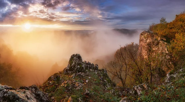 Piękne Letnie Krajobrazy Karpatach Zachód Wschody Słońca Mgliste Wievs Dramatyczne — Zdjęcie stockowe