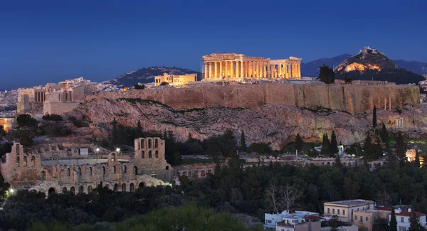 Die Akropolis Von Athen Griechenland Mit Dem Parthenon Tempel — Stockfoto