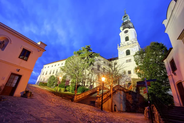 Burg Von Nitra Bei Nacht Slowakei — Stockfoto