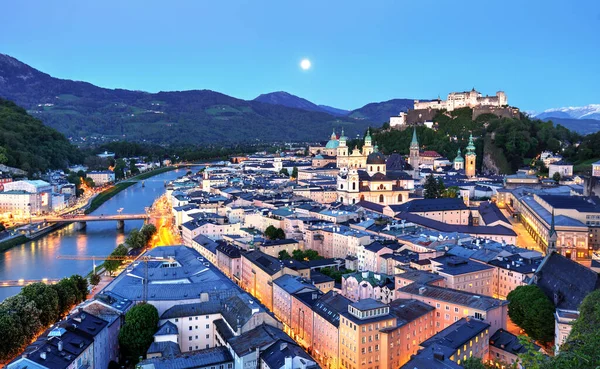 Österreich Salzburg Bei Nacht — Stockfoto