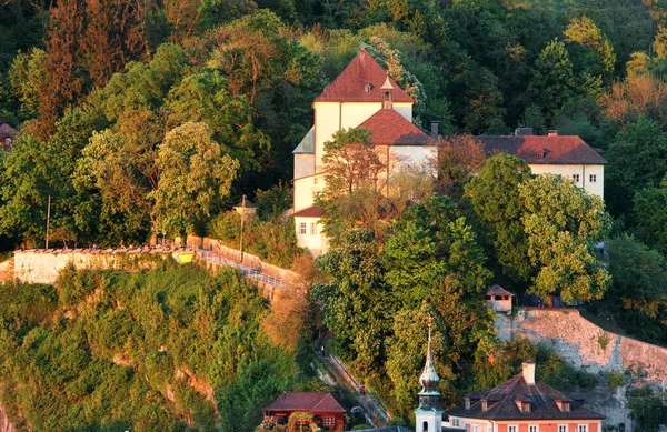 Salzburgo Mosteiro Kapuzinerkloster Pôr Sol — Fotografia de Stock