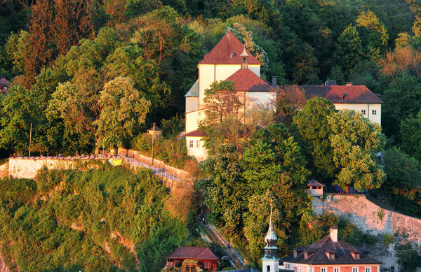 Salzburg - Kapuzinerkloster monastery at sunset