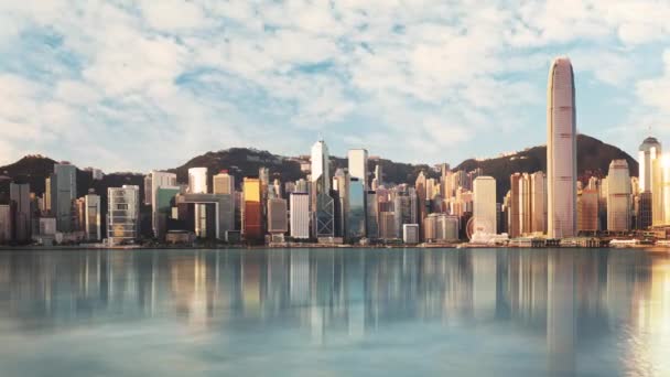 Time Lapse Day Skyline Arquitectura Urbana Hong Kong — Vídeo de stock