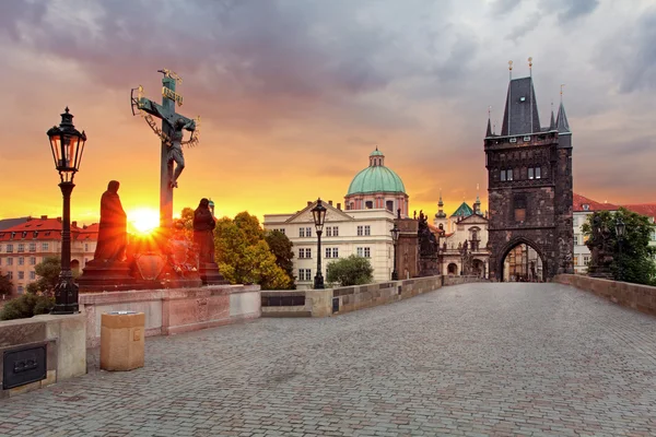 Vista de Praga desde el puente de Charles — Foto de Stock