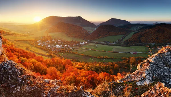 Outono paisagem de floresta montesa — Fotografia de Stock